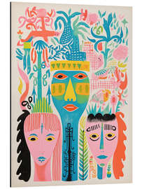 Magnettafel Abstraktes Familienbild in Pastellfarben