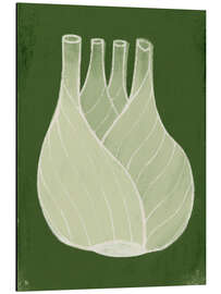 Magnettafel Fenchel auf grünem Küchentisch