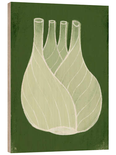 Wood print Fennel on green kitchen table