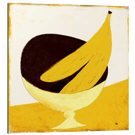 Magnettafel Zwei Bananen auf einem gelben Küchentisch