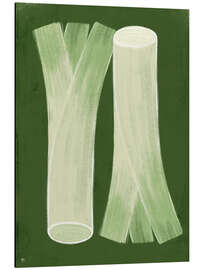 Magnettafel Porrees auf grünem Küchentisch