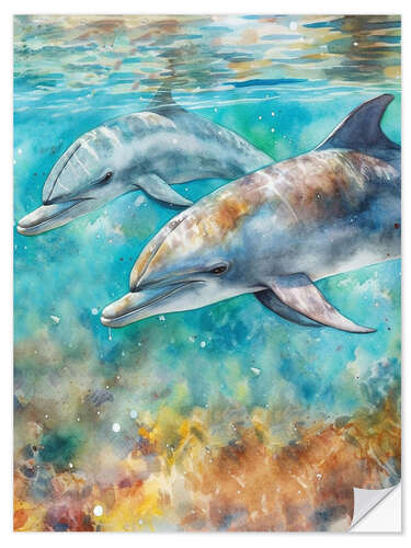 Sticker mural Dolphin Summer