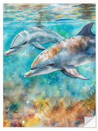 Selvklebende plakat Dolphin Summer