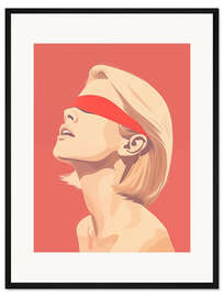 Gerahmter Kunstdruck Frau mit verbundenen Augen