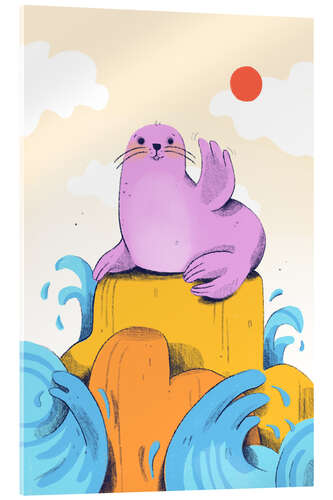 Cuadro de metacrilato Cute seal waving