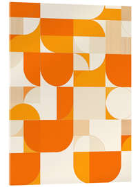 Quadro em acrílico Orange Bauhaus Pattern