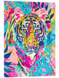 Acrylglasbild Tiger Boho Risografie