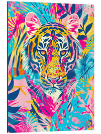 Tableau en aluminium Tiger Boho Risography