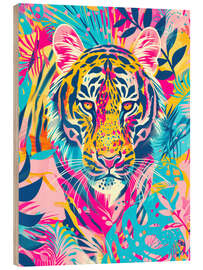 Holzbild Tiger Boho Risografie