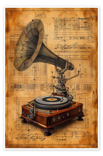 Plakat Vintage Gramophone