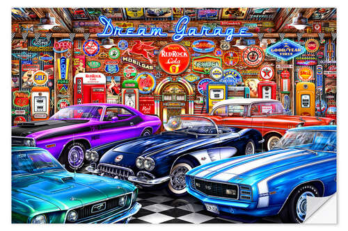 Självhäftande poster Dream Garage