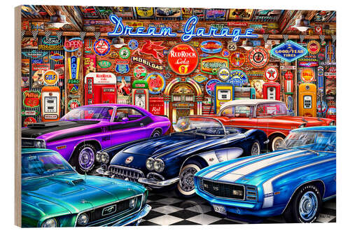Quadro de madeira Dream Garage