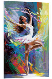 Foam board print Colourful Ballerina Dancer