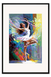 Gerahmter Kunstdruck Bunte Ballerina-Tänzerin