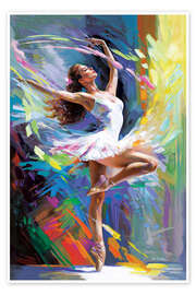 Poster Colourful Ballerina Dancer