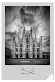 Selvklebende plakat Milan Cathedral