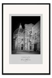 Gerahmter Kunstdruck Florenz, Dom und Baptisterium
