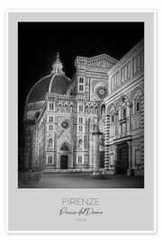 Wandbild Florenz, Dom und Baptisterium - Melanie Viola