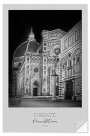 Wandsticker Florenz, Dom und Baptisterium