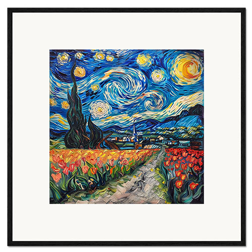 Kunsttryk i ramme Tulip Fields