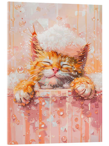 Acrylic print Sleeping in the bathtub