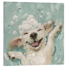 Gallery print Happy dog in the bathroom