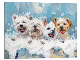 Galleriprint Four cute puppies in a bubble bath