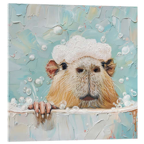 Acrylic print Capybara's bath time