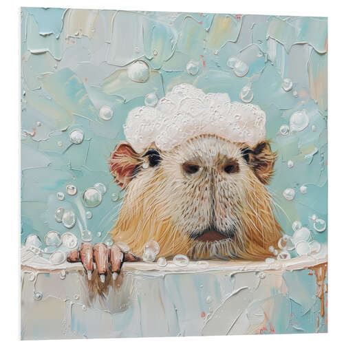 Foam board print Capybara's bath time