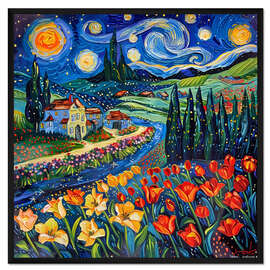 Gerahmter Kunstdruck Nachthimmel - DejaReve