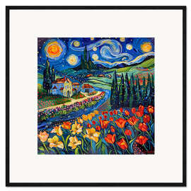 Ingelijste kunstdruk Night Sky