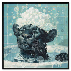 Gerahmter Kunstdruck Chillender Panther