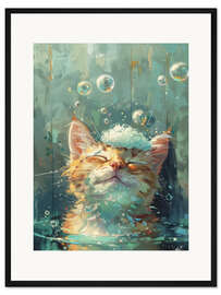 Gerahmter Kunstdruck Glück mit Seifenblasen