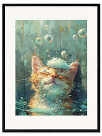 Impression artistique encadrée Happiness with bubbles