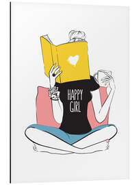 Magnettafel Glückliche Leserin