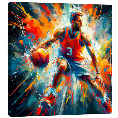 Leinwandbild Basketballspieler im Aquarell I