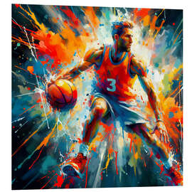 Foam board print Basketball player in watercolour I