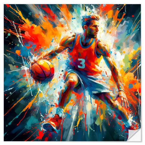 Sticker mural Basketball player in watercolour I