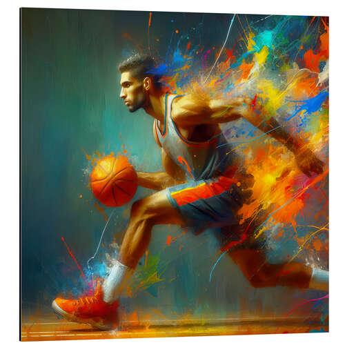 Aluminiumsbilde Basketball player in watercolour II