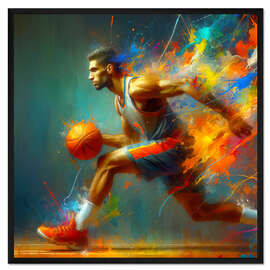 Gerahmter Kunstdruck Basketballspieler in Aquarell II
