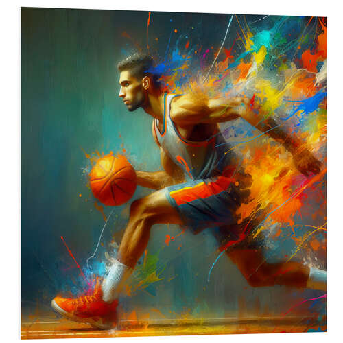 Foam board print Basketball player in watercolour II