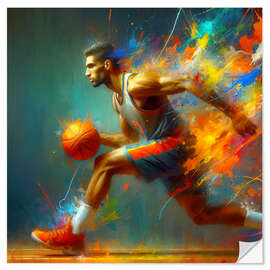 Wall sticker Basketball player in watercolour II