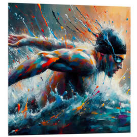 Foam board print Swimming athlete I