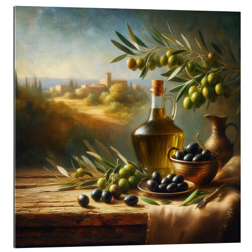 Galleritryck Oil and olives still life, Tuscany I