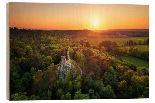 Wood print Klusfelsen in the Harz