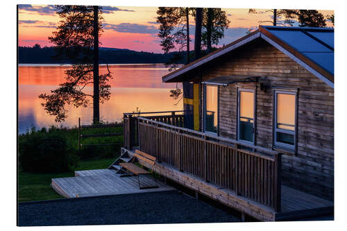 Tableau en aluminium Holiday home by the lake