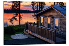 Wood print Holiday home by the lake