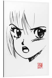 Tableau en aluminium 80's manga face