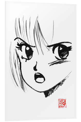 Foam board print 80's manga face