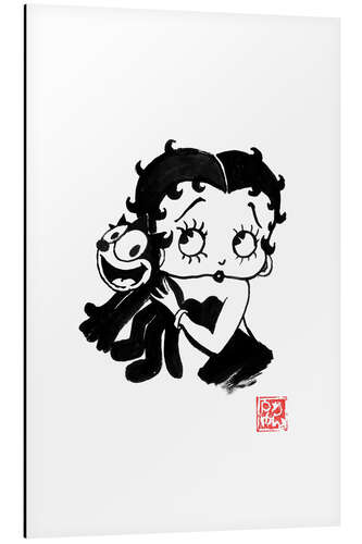 Aluminium print Betty Boop and Felix the Cat